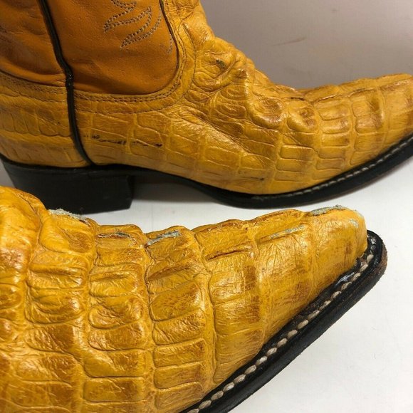 MENS VINTAGE GRANO DE ORO YELLOW LEATHER - Picture 5 of 12